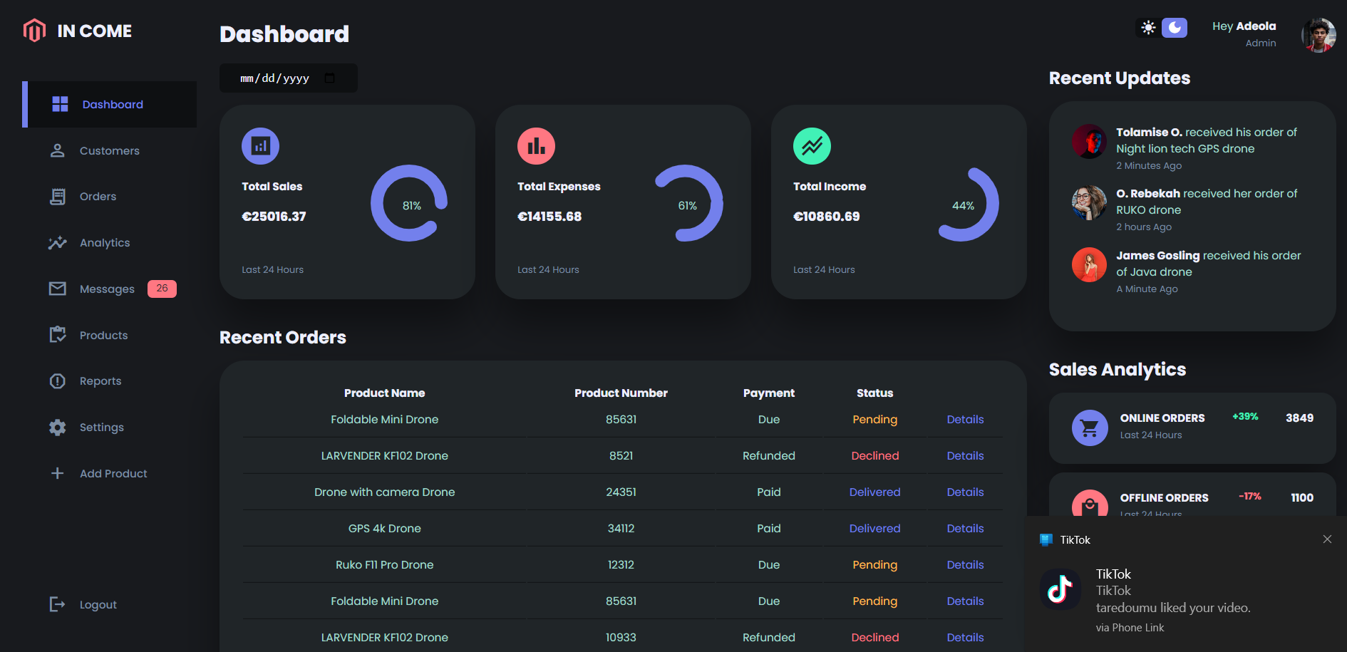 GitHub - Princeadeola/Admin-Dashboard