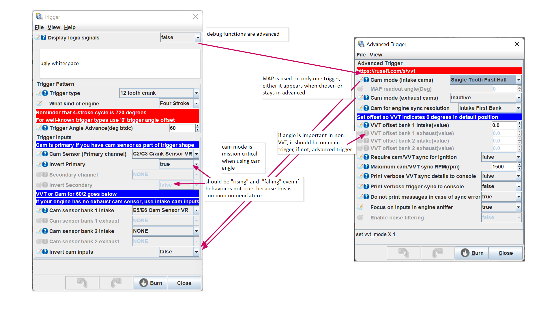 UI Suggestions for Tunerstudio next round of trigger · Issue 4780