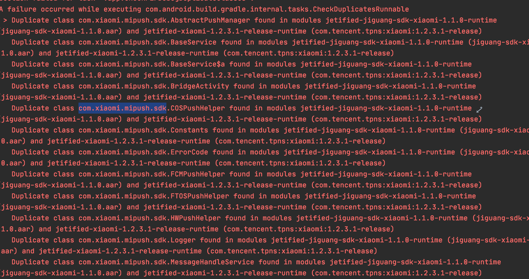 【Android】-【5.3.435】：【离线推送集成厂商通道时，与其他推送平台的厂商通道依赖包冲突】 · Issue #1009 ...