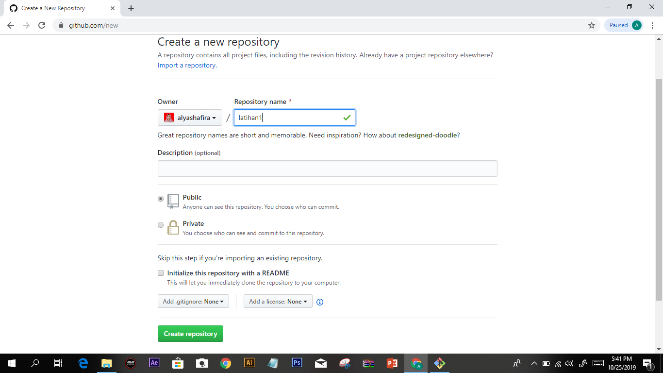 GitHub - alyashafira/latihan1: LATIHAN 1