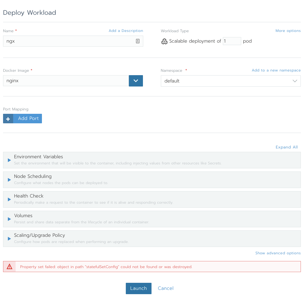 Deploy workload failed: statefulSetConfig could not be found · Issue ...