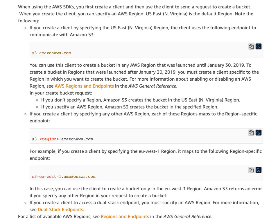 Global Registry S3 Region and S3 Region Endpoint are not marked