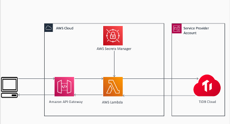 AWS Lambda secure interaction with TiDB Cloud using API Gateway