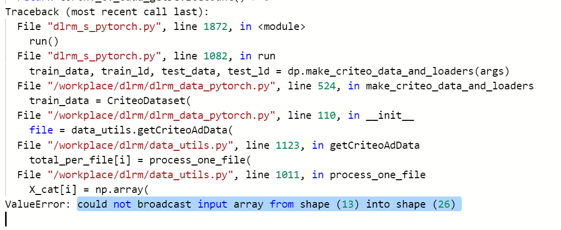 Preprocess dataset problem · Issue #181 · facebookresearch/dlrm · GitHub