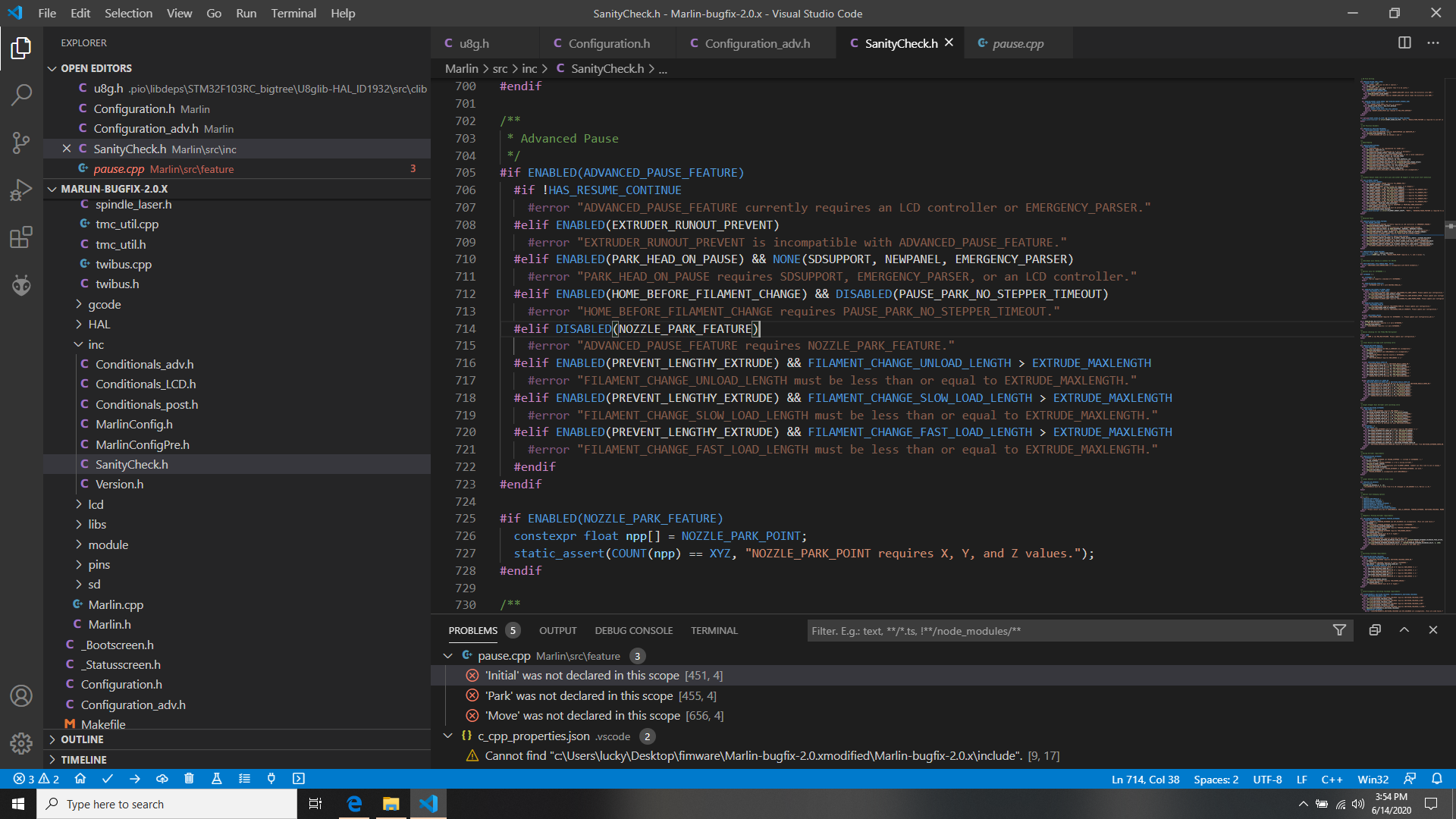 #error "ADVANCED_PAUSE_FEATURE requires NOZZLE_PARK_FEATURE." · Issue ...