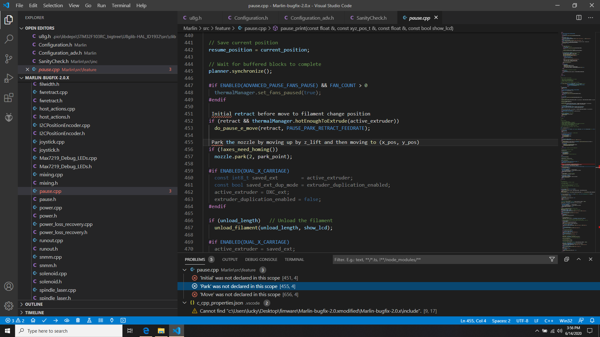 #error "ADVANCED_PAUSE_FEATURE requires NOZZLE_PARK_FEATURE." · Issue ...