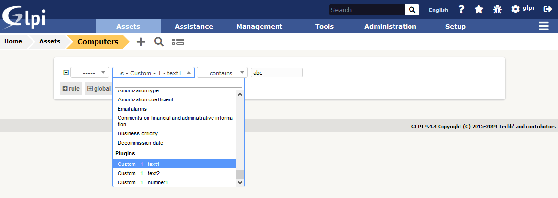9.4.4 Assets search Error · Issue #339 · pluginsGLPI/fields · GitHub