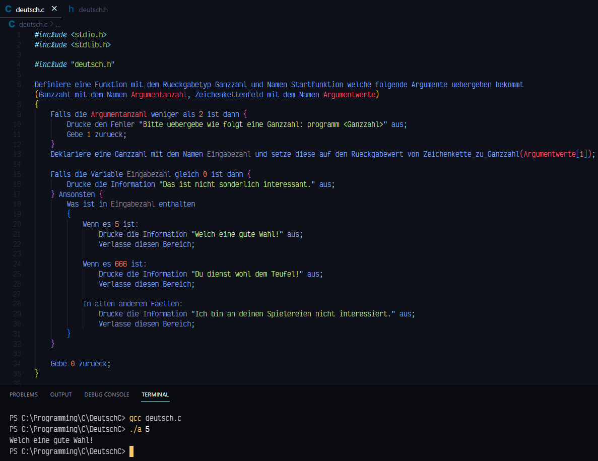 GitHub - JulianBohne/german.c: A fun way to spice up your C code with a ...