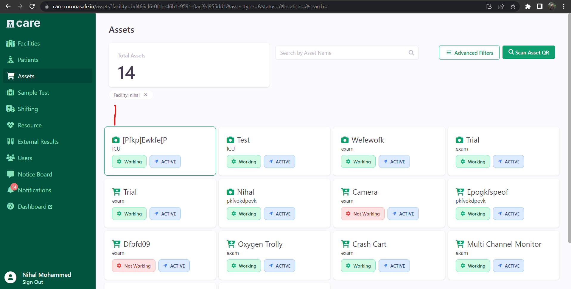 Minor UI change in the asset page · Issue #3671 · ohcnetwork/care_fe ...
