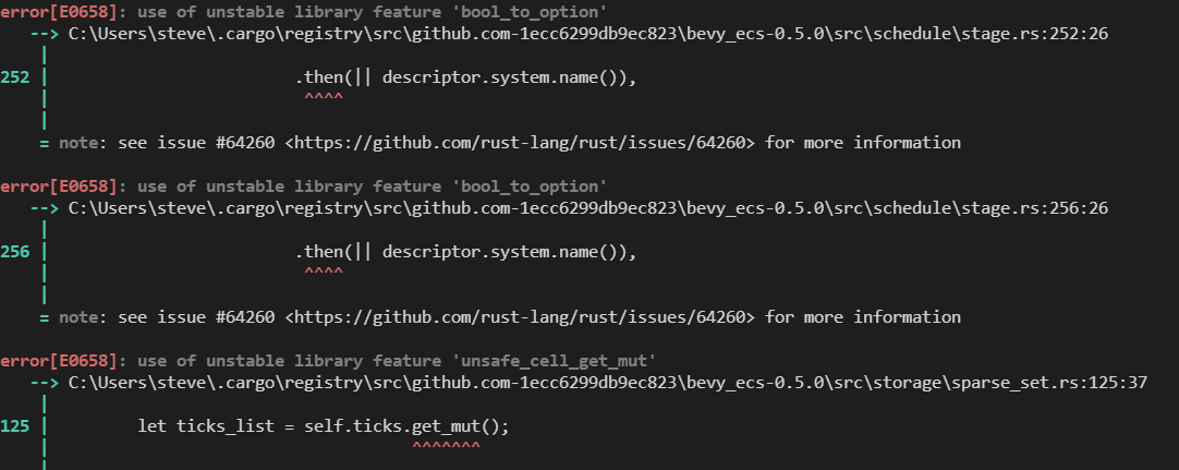 Could not compile bevy_ecs causing build to fail · Issue #2118 ...