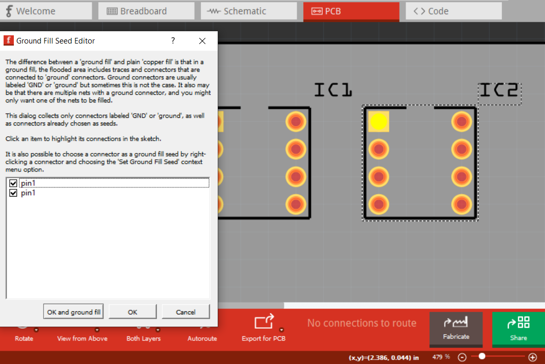 Ground fill seed selector does not provide unique identifiers for the