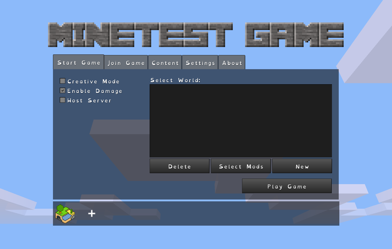 Minetest launcher with OpenDyslexic font