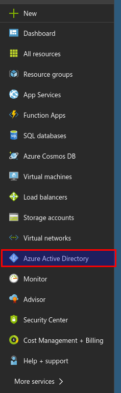 Select the Azure Active Directory