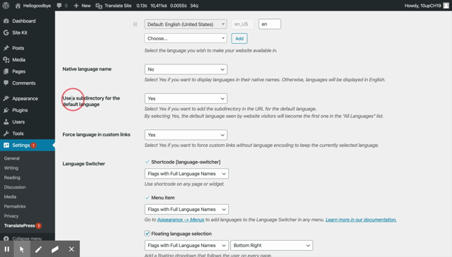 TranslatePress ‹ Hellogoodbye — WordPress