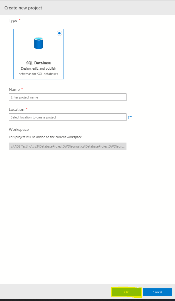 Create new project and open project UI to have more meaningful button ...