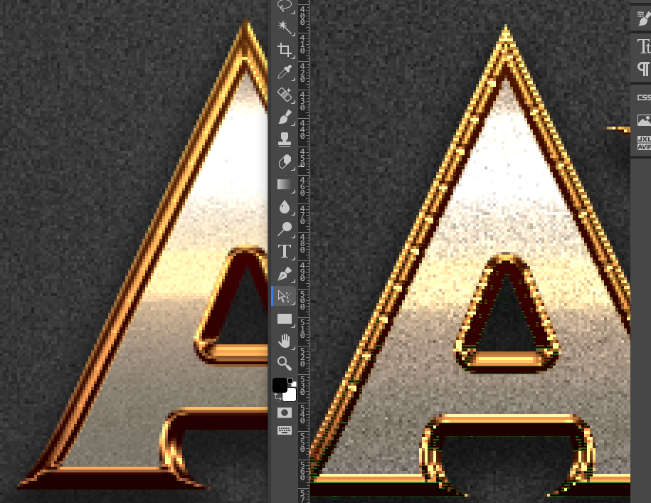 Bevel and Emboss + Stroke (gradient) is rough render · Issue 6114