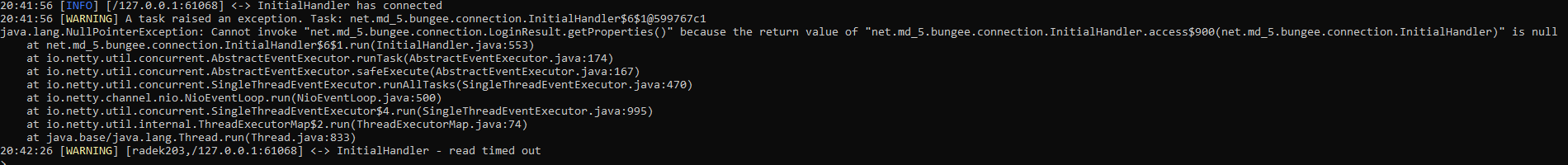 Cannot connect to the server · Issue #3313 · SpigotMC/BungeeCord · GitHub