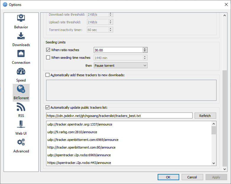 Update public trackers list not working any more? · Issue 386