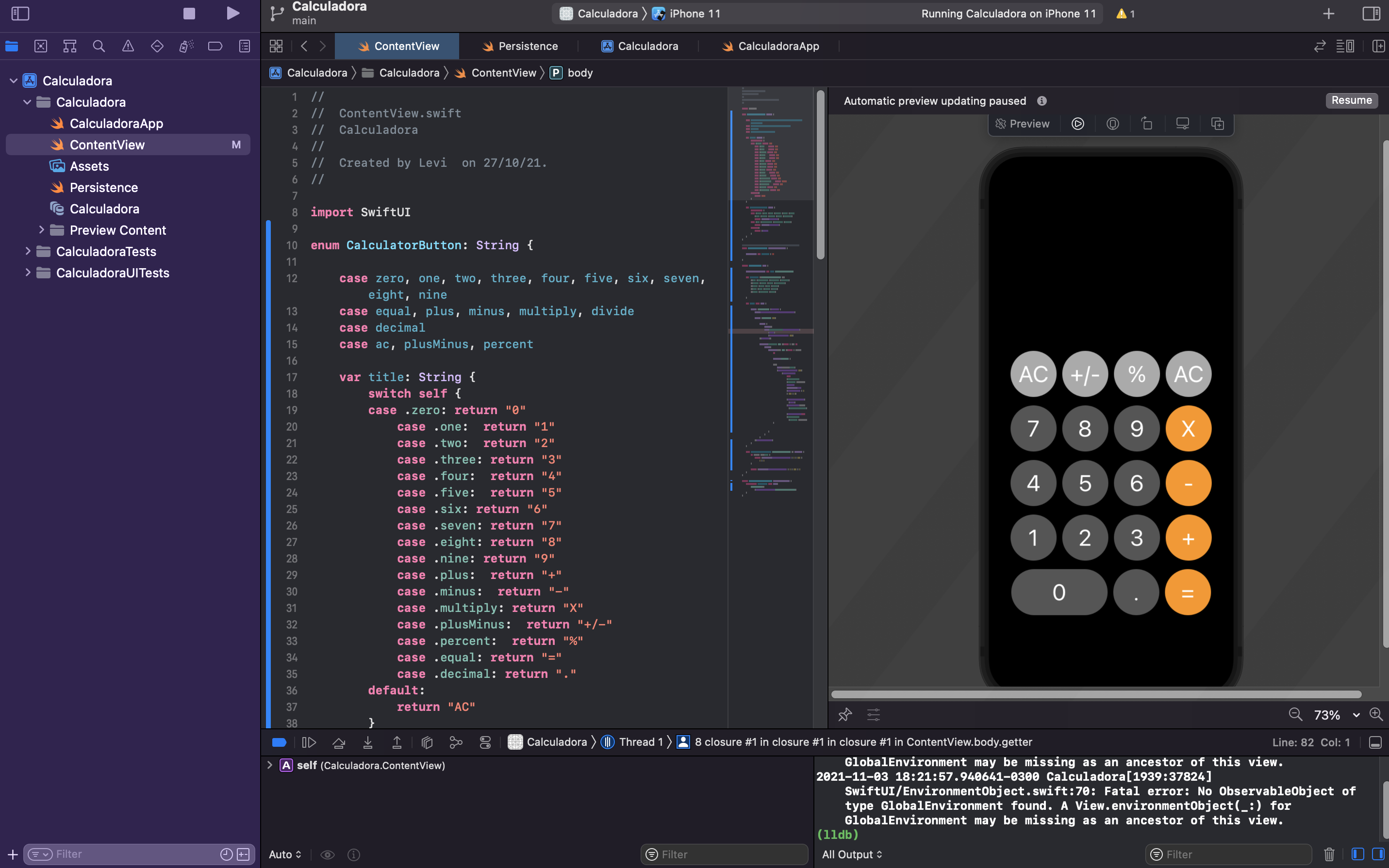 GitHub - LeviSilvaz99/Calculadora-SwiftUI: Aplicaçao mobile com swift ...