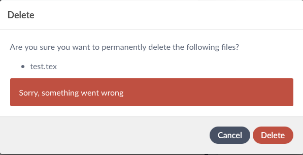 On Safari Delete File and Directory in projects get 500 error, stuck ...