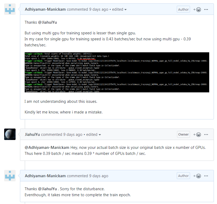 Multi- GPU Speed (contd with issue #350) - Reg · Issue #357 · JiahuiYu ...