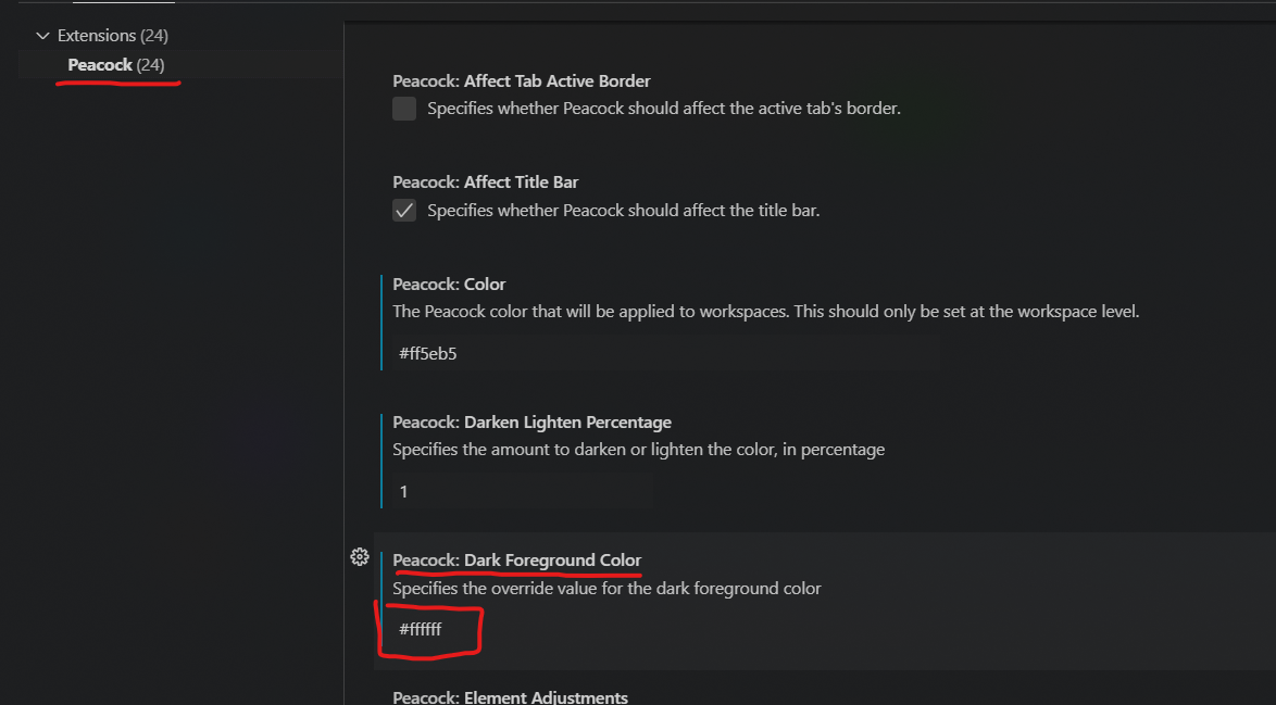 Does not work with Peacock extension · Issue 22 · EYHN/vscodevibrancy