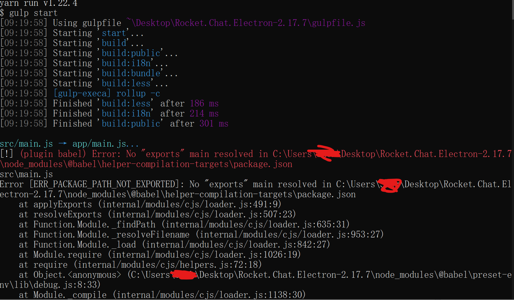 (version 2.7.17-3.0.0) rocketchat can not run while built succeed under ...