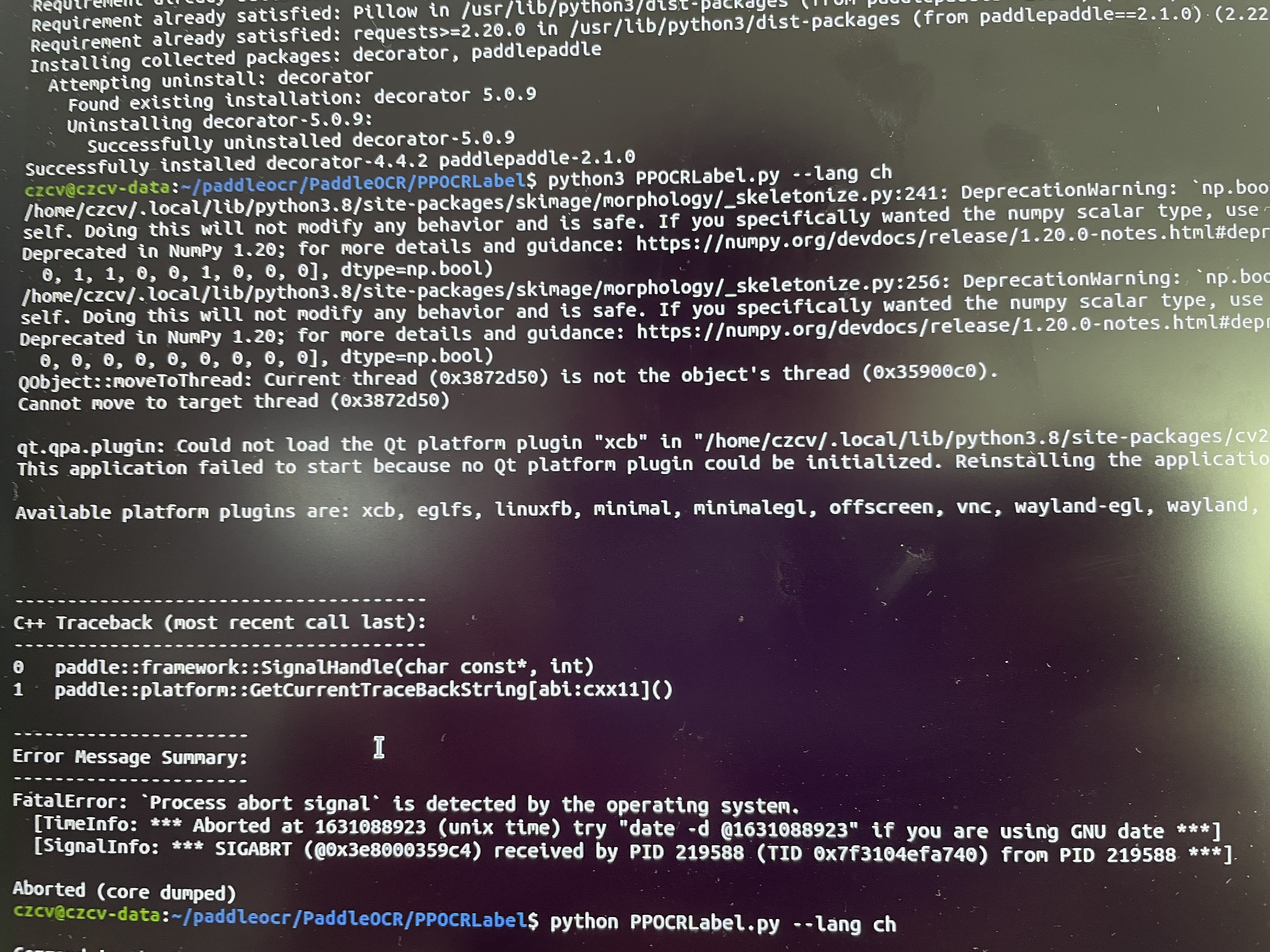 PaddleLable相关报错 · Issue #3977 · PaddlePaddle/PaddleOCR · GitHub