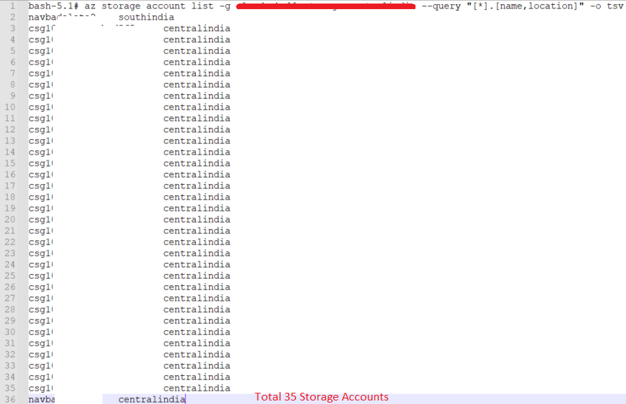 `az storage account list` is not listing all storage accounts · Issue