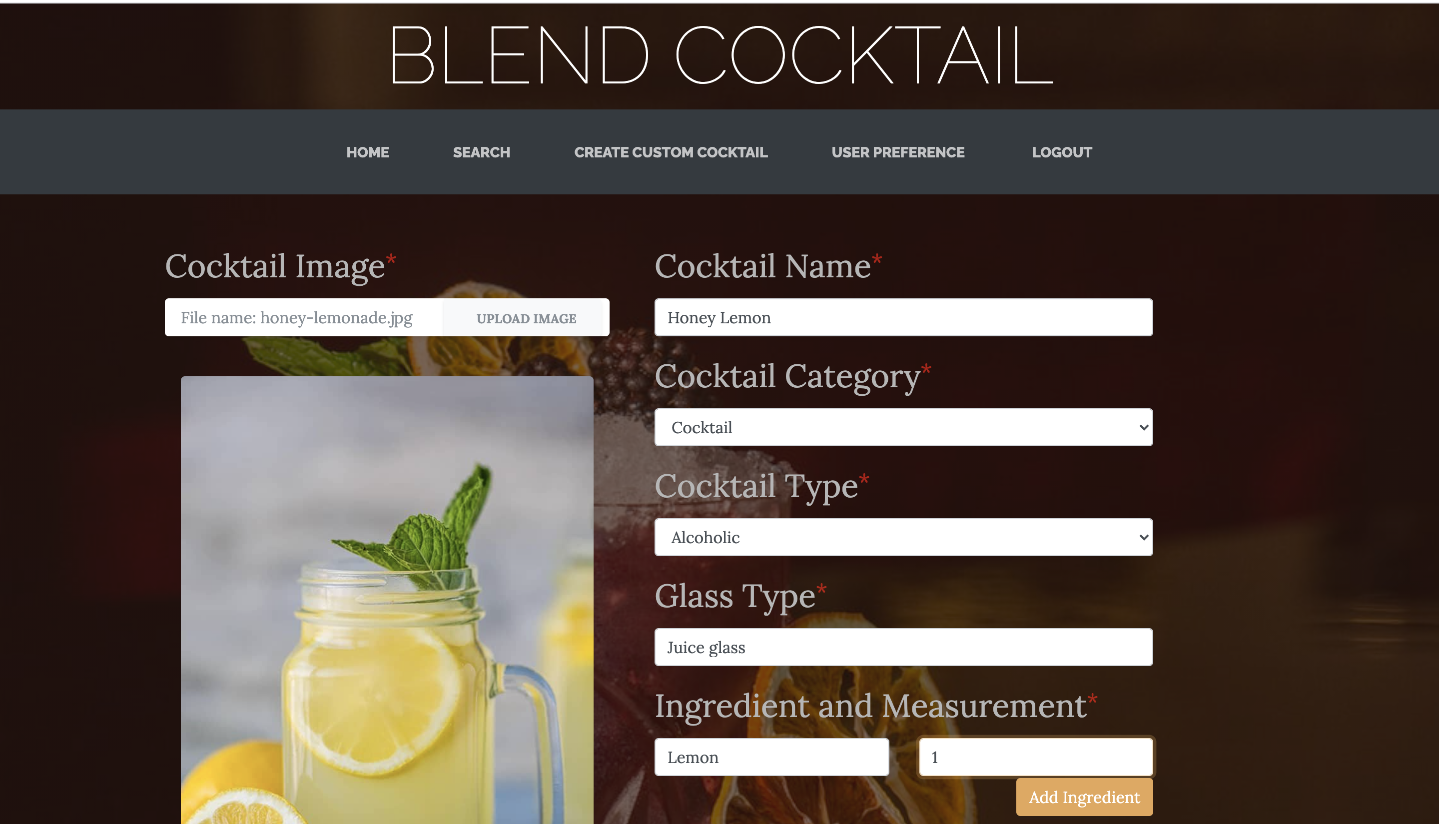 GitHub - kcherianthomas/Blend-Cocktail: A cocktail recipe ...