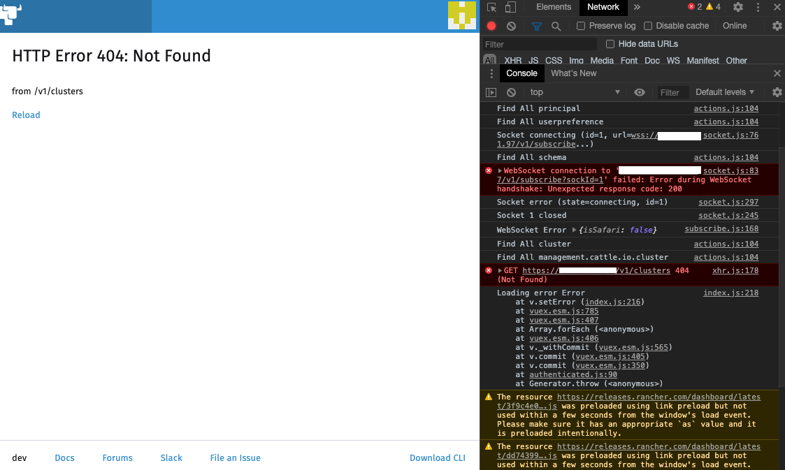 Dashboard unreachable on master · Issue #775 · rancher/dashboard · GitHub