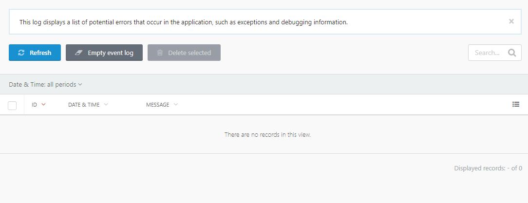 Validation stack errors not passing to events in settings section ...