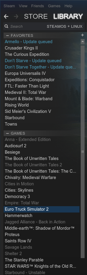 Only 3 updates shown in library