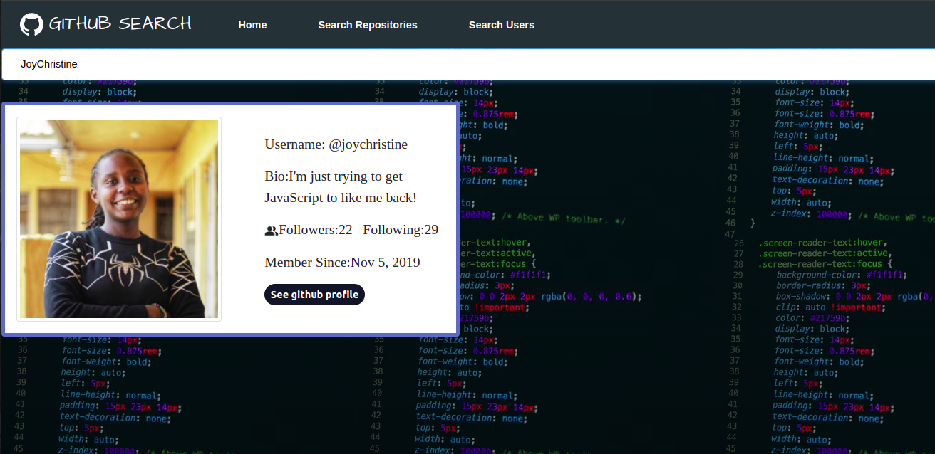 GitHub - JoyChristine/Git: A Git Search user & repo engine