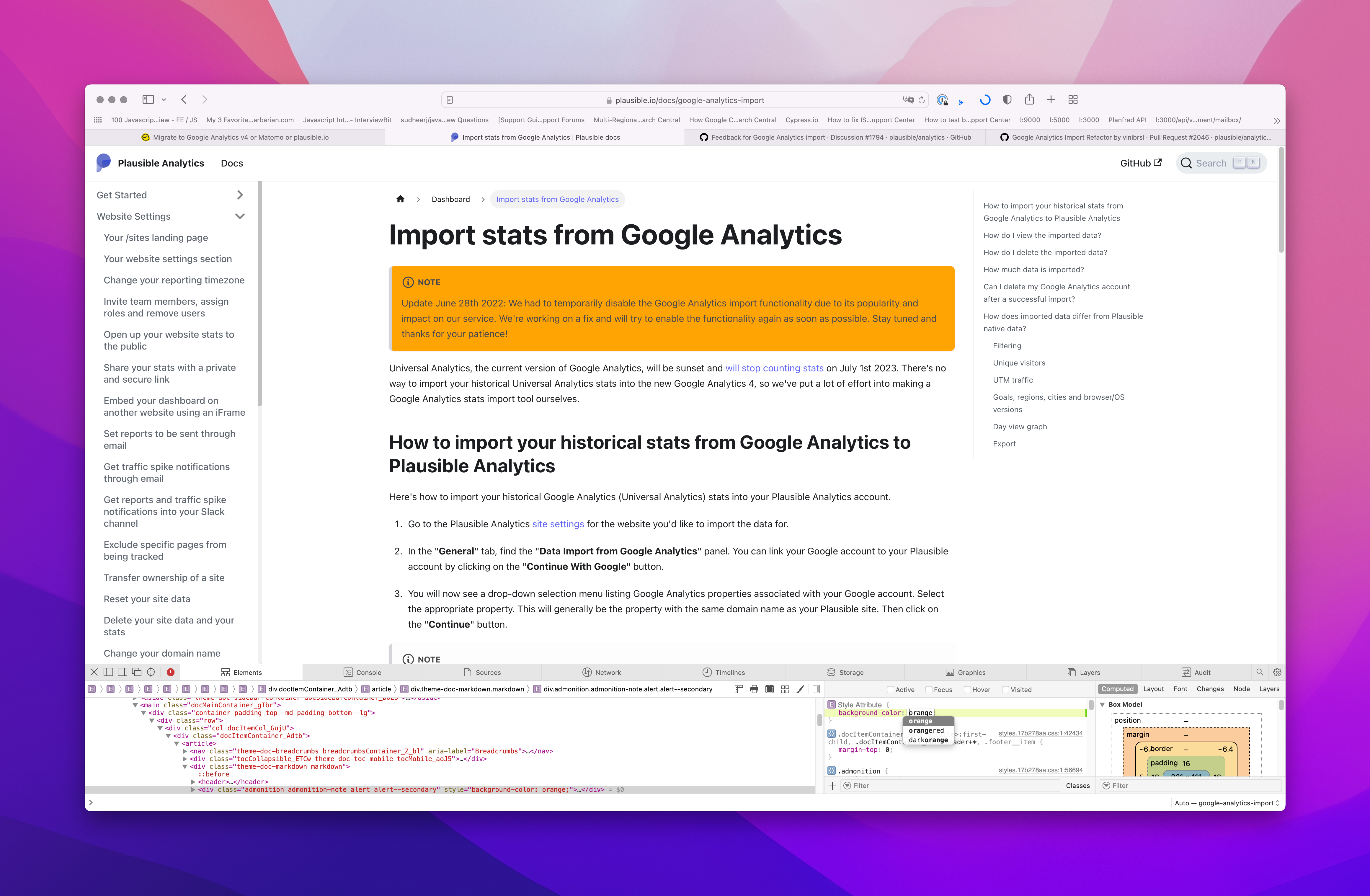 Feedback for Google Analytics import · plausible analytics · Discussion ...