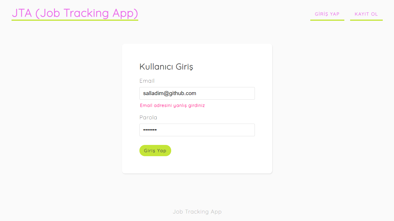 GitHub yenilikci/Node.jsExpress.jsJobTrackingApp Express.js ve