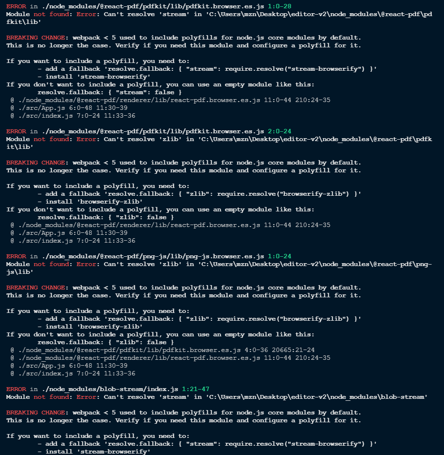 Incompatible with Webpack 5 due to Buffer dependency · Issue #1029 ·  diegomura/react-pdf