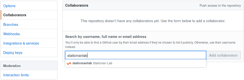 add staticmanlab on GitHub