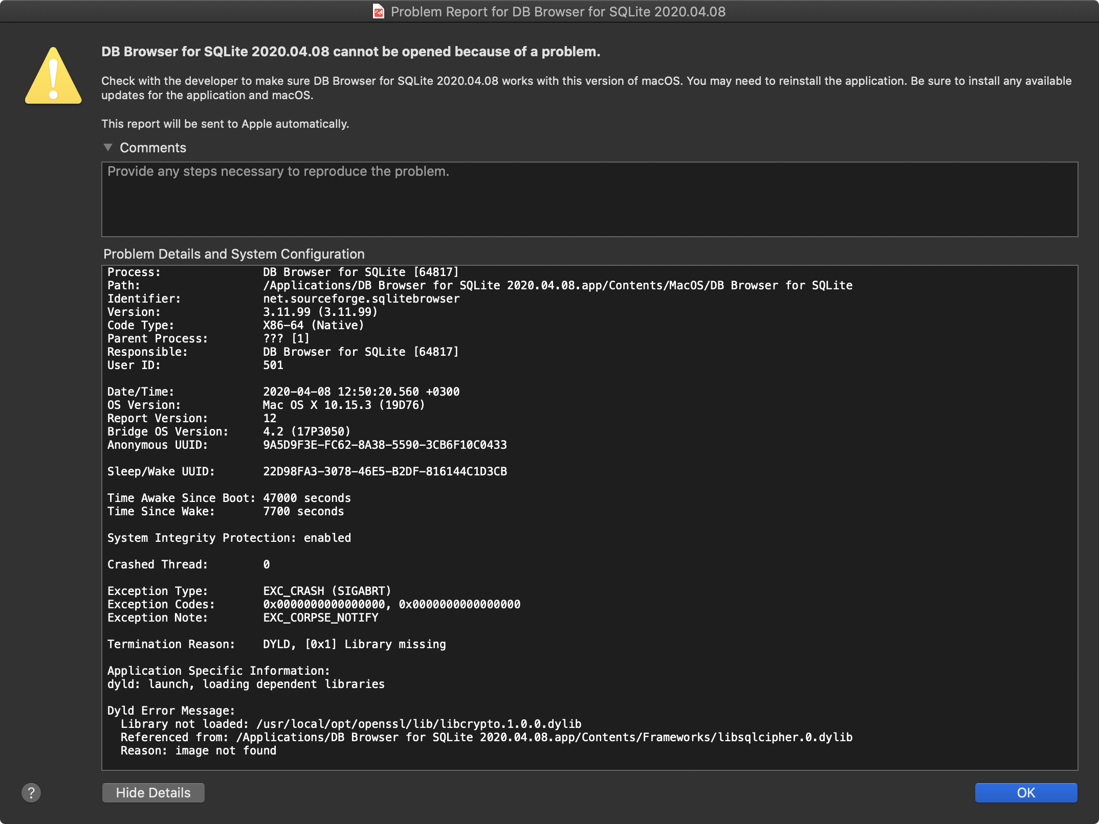 The latest nightly crashes on open on macOS · Issue #2181 ...