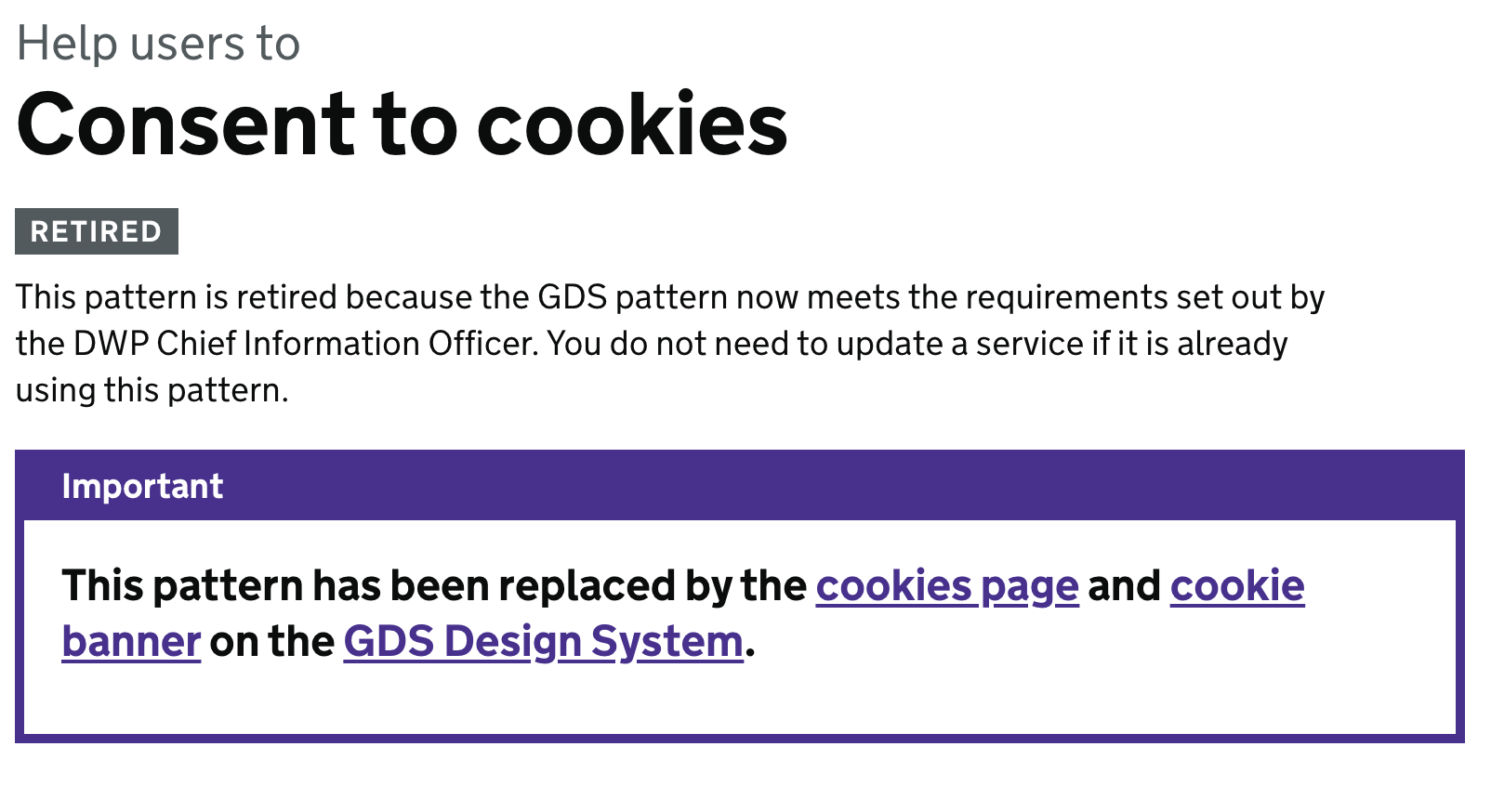 Retire Consent to Cookies · Issue #142 · dwp/design-system · GitHub