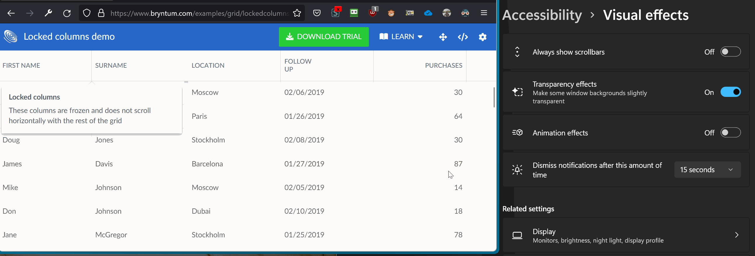FireFox doesn't have horizontal scrollbars in demos on Windows · Issue ...