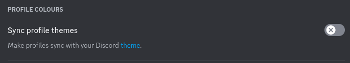 Sync profile themes