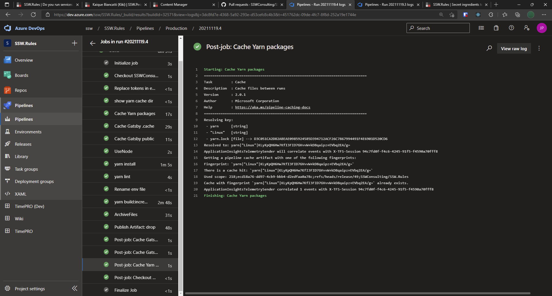 👷‍♂️ Post-job: Cache Yarn packages failing · Issue #757 · SSWConsulting ...