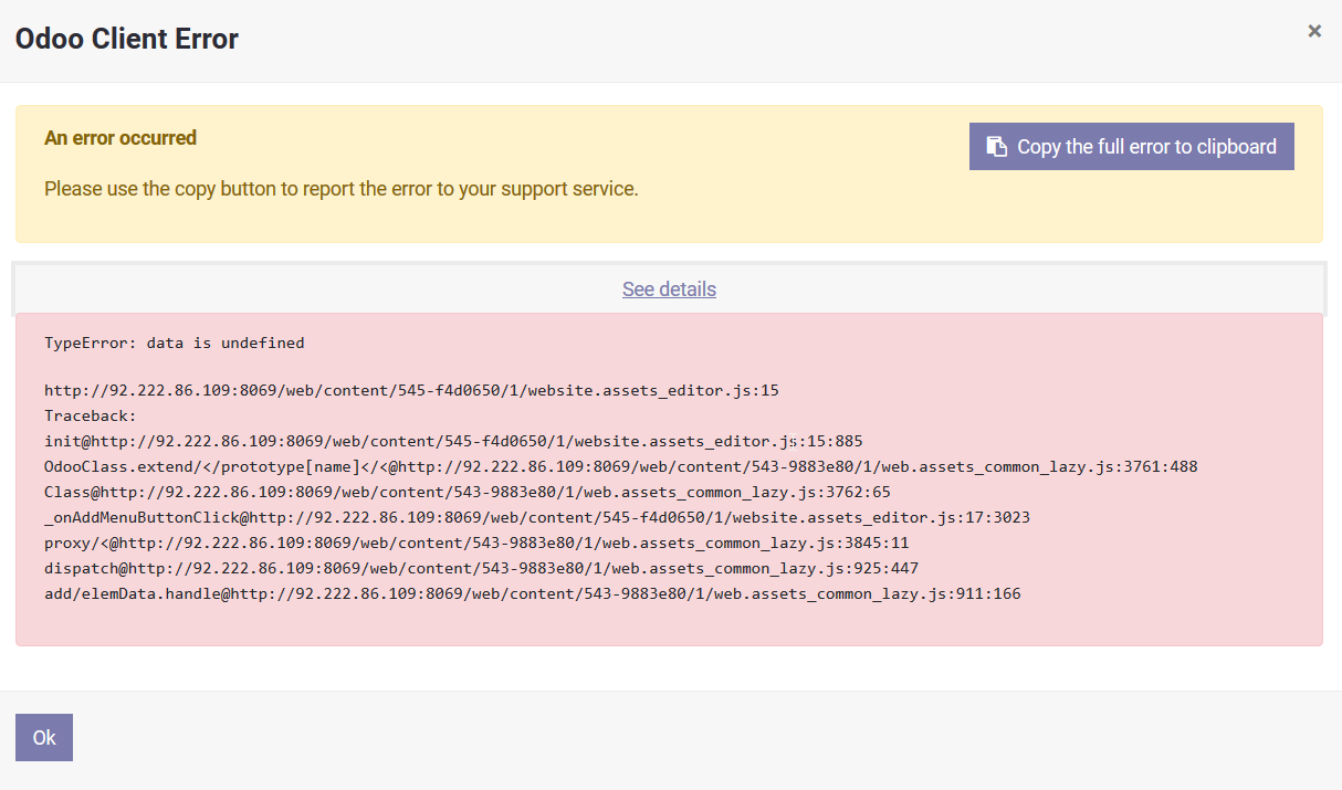 Error with adding new menu item on website · Issue #40002 · odoo/odoo ...