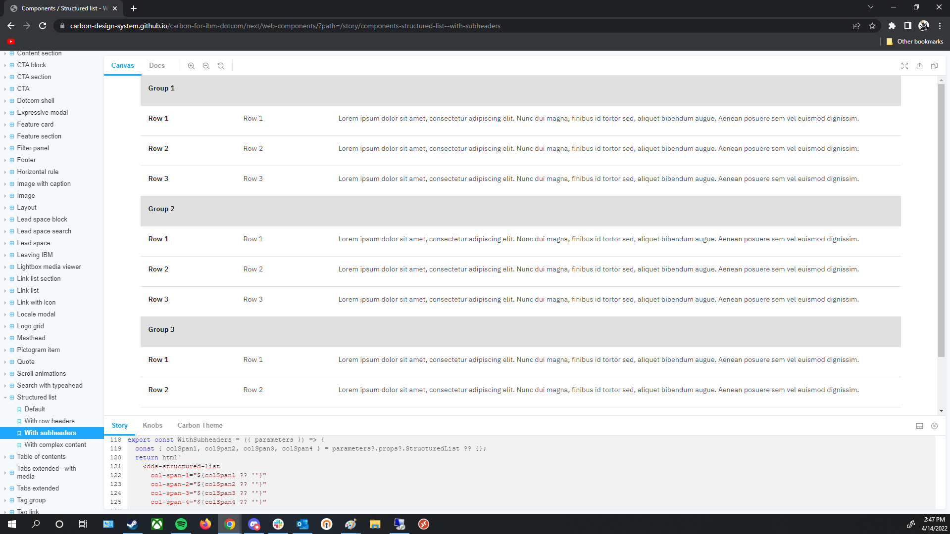 [Structured list]: Web Components: Prod QA testing of enhancement and ...