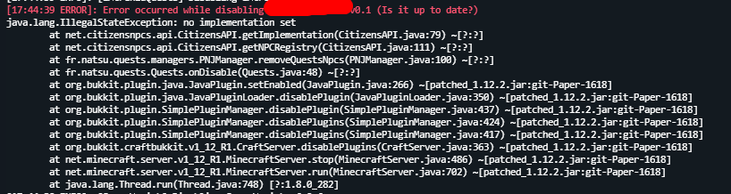 No implementation set when disabling · Issue #2618 · CitizensDev ...