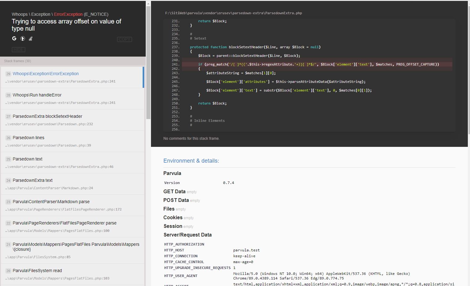 Json exception