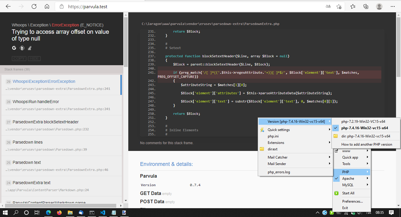 V0 7 4 Error With PHP 7 4 Issue 27 ParvulaCMS parvula GitHub