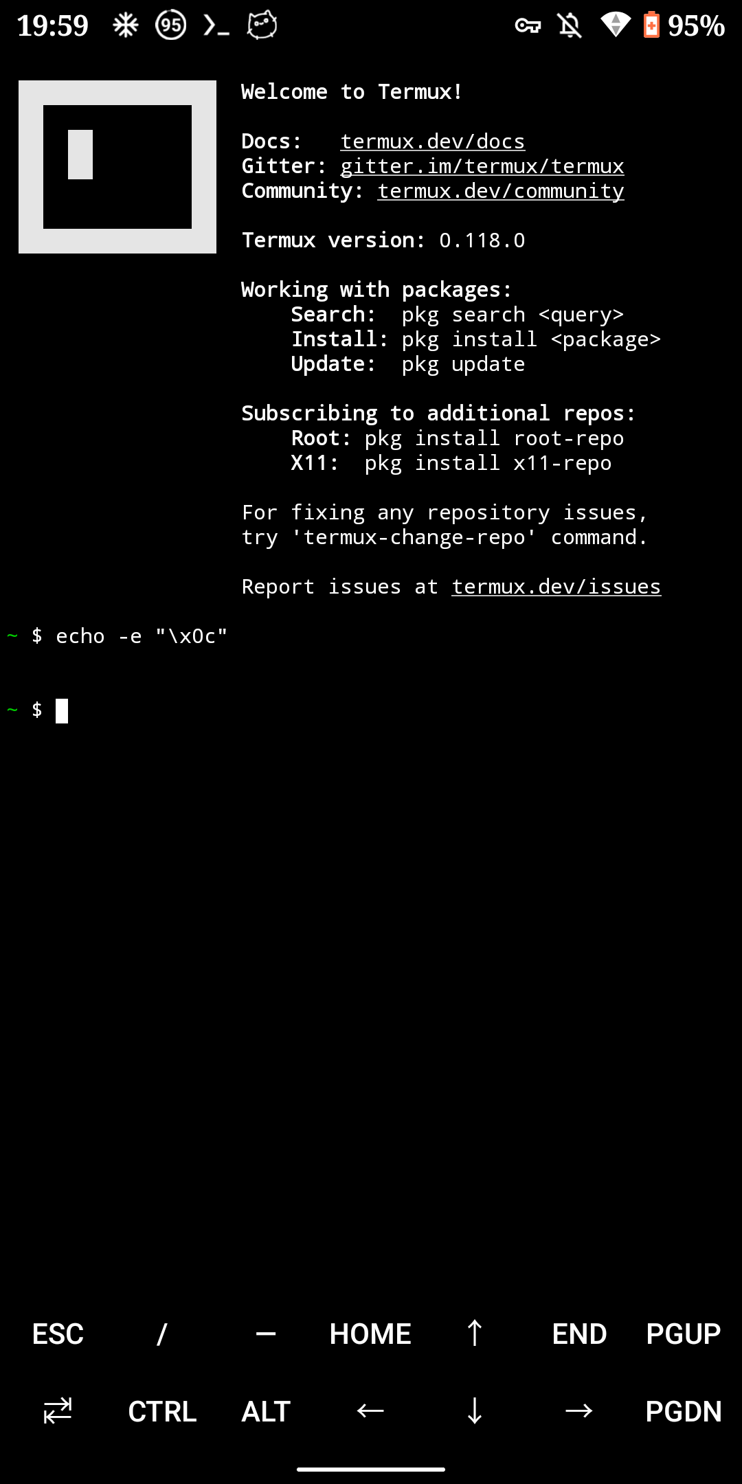 [Bug]: 0Ch (form feed) handling · Issue #2901 · termux/termux-app · GitHub