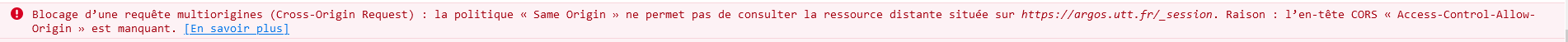 blocage access-control-allow-origin